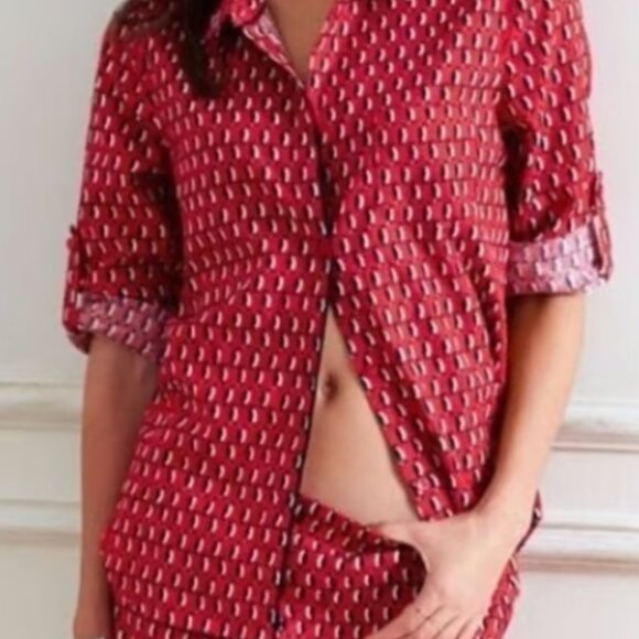 Victoria's Secret Red Christmas Penguin Pajama Set - Worn Once - Size XL Long - Picture 1 of 8
